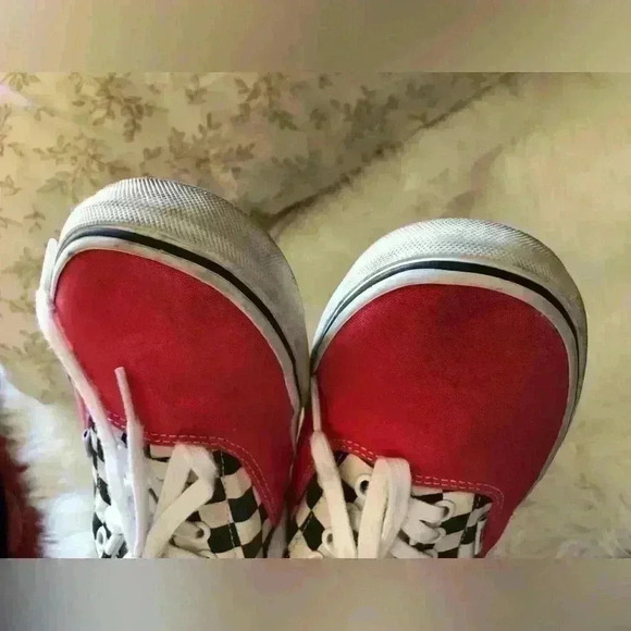 Vans Era Red and Black Checkerboard Low Tops Mens 9 - Picture 6 of 7